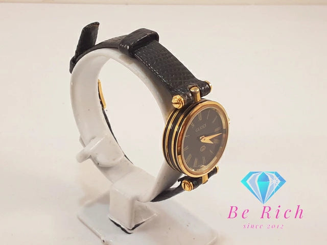 グッチ GUCCI レディース 腕時計 2040L シェリー ウェブ 黒 ブラック SS レザー アナログ クォーツ QZ ヴィンテージ アンティーク オールド  【中古】  bt3284