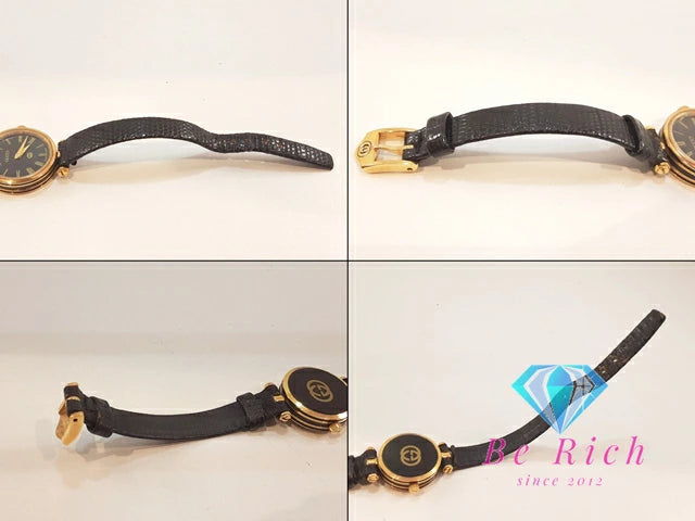 グッチ GUCCI レディース 腕時計 2040L シェリー ウェブ 黒 ブラック SS レザー アナログ クォーツ QZ ヴィンテージ アンティーク オールド  【中古】  bt3284