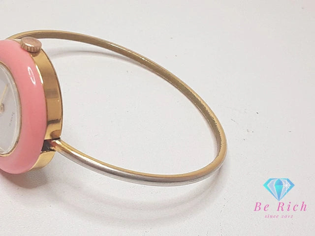 グッチ GUCCI チェンジ ベゼル バングル ウォッチ レディース 腕時計 白 ホワイト ゴールド SS GP ブレス アナログ クォーツ QZ ヴィンテージ オールド 旧型 【中古】【送料無料】 bt3287