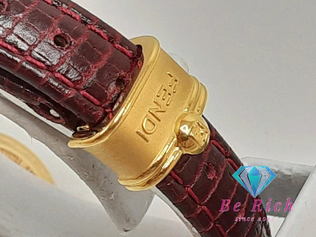 フェンディ FENDI レディース 腕時計 350L ラウンド 白 ホワイト シルバー ボルドー SS レザー ブレス アナログ クォーツ QZ ウォッチ ズッカ ロゴ 【中古】【送料無料】 bt3291