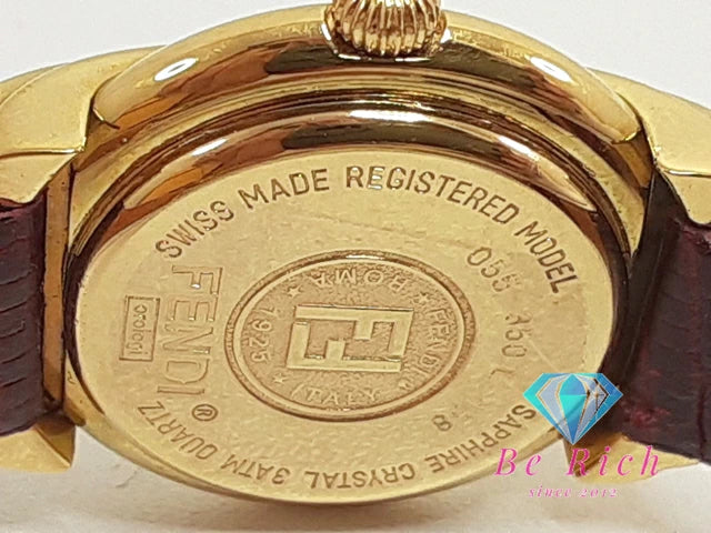 フェンディ FENDI レディース 腕時計 350L ラウンド 白 ホワイト シルバー ボルドー SS レザー ブレス アナログ クォーツ QZ ウォッチ ズッカ ロゴ 【中古】【送料無料】 bt3291