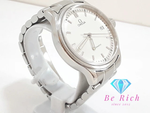 OH 仕上げ 済 オメガ OMEGA クラシック デイト 自動巻き メンズ 腕時計 5203.20 白 ホワイト シルバー SS ブレス アナログ オートマ AT ウォッチ   【中古】【送料無料】 bt3300