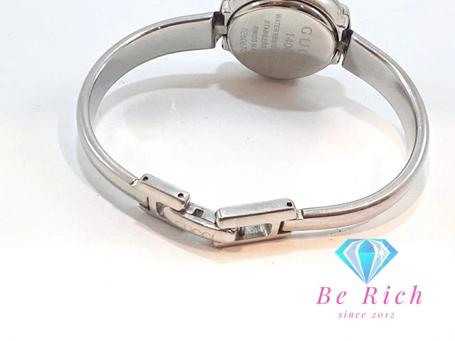 グッチ GUCCI レディース 腕時計 バングル ウォッチ 1400L ラウンド 黒 ブラック SS シルバー アナログ クォーツ QZ 【中古】【送料無料】 bt3301