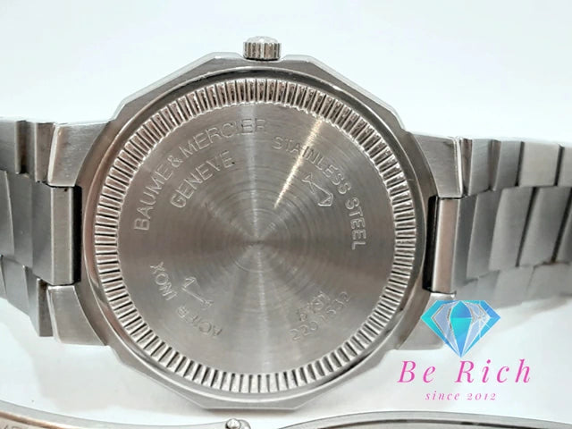 ボーム ＆ メルシエ BAUME & MERCIER リヴィエラ メンズ 腕時計 デイト 5131 白 ホワイト シルバー SS ブレス アナログ クオーツ QZ ウォッチ リビエラ   【中古】【送料無料】 bt3304