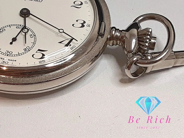 ティソ TISSOT 1853 サボネット メカニカル ポケットウォッチ Y561-288 手巻き 懐中時計 スモールセコンド 白 ホワイト シルバー SS アナログ ヴィンテージ アンティーク  【中古】【送料無料】 bt3305