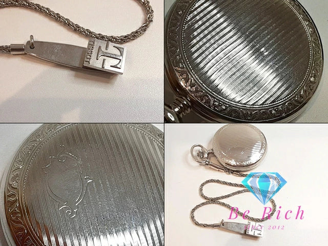 ティソ TISSOT 1853 サボネット メカニカル ポケットウォッチ Y561-288 手巻き 懐中時計 スモールセコンド 白 ホワイト シルバー SS アナログ ヴィンテージ アンティーク  【中古】【送料無料】 bt3305