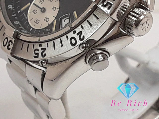 ブライトリング BREITLING コルト クロノグラフ メンズ 腕時計 デイト A53035 黒 ブラック シルバー SS ブレス アナログ クオーツ QZ ウォッチ Colt  【中古】【送料無料】 bt3306