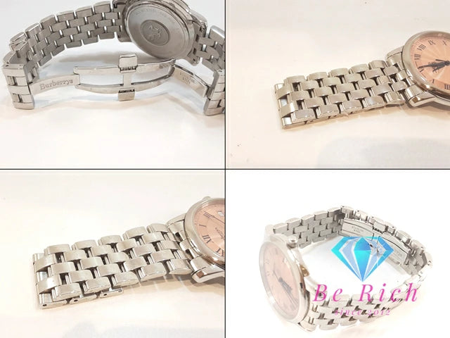 バーバリー BURBERRY メンズ 腕時計 デイト 12000G オレンジ シルバー SS ブレス ロゴ アナログ クォーツ QZ ウォッチ 【中古】【送料無料】 bt3311