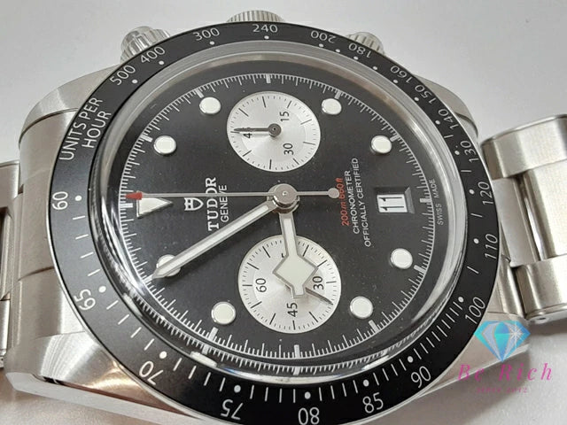 チューダー TUDOR ヘリテージ ブラック ベイ クロノ 79360N 自動巻き メンズ 腕時計 デイト 黒 SS ブレス オートマ AT アナログ ウォッチ チュードル BLACK BAY 【中古】【送料無料】 bt3315
