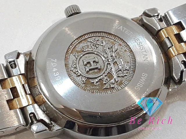 エルメス HERMES セリエ レディース 腕時計 デイト ラウンド 白 ホワイト シルバー ゴールド SS ブレス アナログ クォーツ QZ ウォッチ SERIE  【中古】【送料無料】 bt3323
