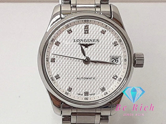 ロンジン LONGINES マスターコレクション 自動巻き レディース 腕時計 デイト L2.128.4.77.6 ホワイト シルバー SS ブレス アナログ オートマ AT ウォッチ   【中古】【送料無料】 bt3327
