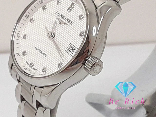 ロンジン LONGINES マスターコレクション 自動巻き レディース 腕時計 デイト L2.128.4.77.6 ホワイト シルバー SS ブレス アナログ オートマ AT ウォッチ   【中古】【送料無料】 bt3327