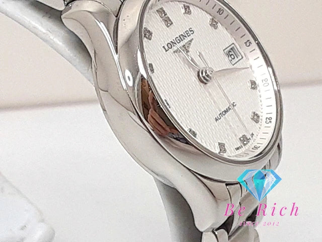 ロンジン LONGINES マスターコレクション 自動巻き レディース 腕時計 デイト L2.128.4.77.6 ホワイト シルバー SS ブレス アナログ オートマ AT ウォッチ   【中古】【送料無料】 bt3327