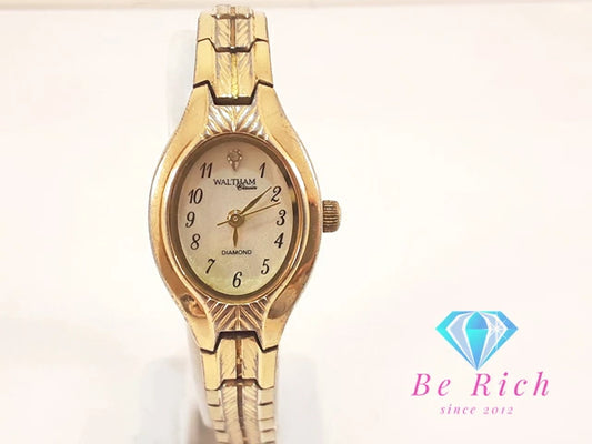 ウォルサム WALTHAM レディース 腕時計 PC21A2-377 1P ダイヤモンド 白 ホワイト ゴールド SS GP アナログ クオーツ QZ ウォッチ  【中古】【送料無料】 bt3328