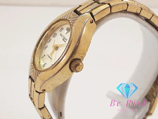 ウォルサム WALTHAM レディース 腕時計 PC21A2-377 1P ダイヤモンド 白 ホワイト ゴールド SS GP アナログ クオーツ QZ ウォッチ  【中古】【送料無料】 bt3328