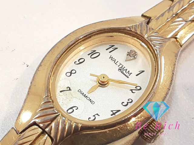 ウォルサム WALTHAM レディース 腕時計 PC21A2-377 1P ダイヤモンド 白 ホワイト ゴールド SS GP アナログ クオーツ QZ ウォッチ  【中古】【送料無料】 bt3328