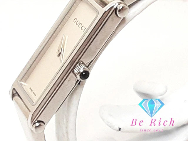 グッチ GUCCI レディース 腕時計 バングル ウォッチ 1500L シルバー SS ブレス レクタンギュラー アナログ クォーツ QZ 【中古】【送料無料】 bt3329