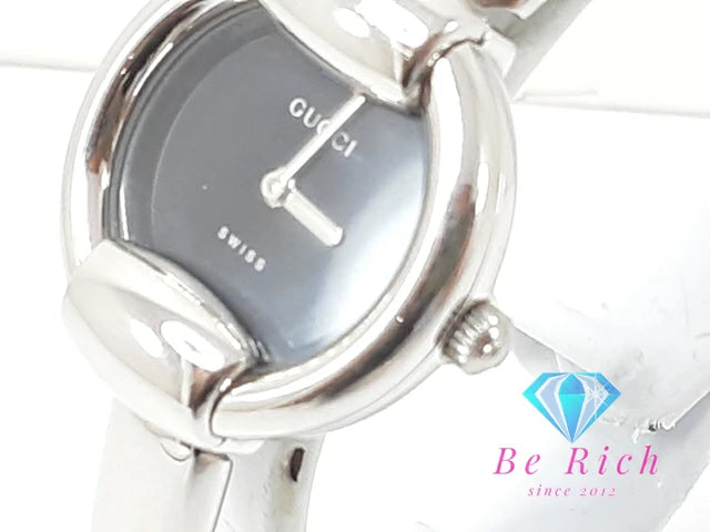 グッチ GUCCI レディース 腕時計 バングル ウォッチ 1400L ラウンド 黒 ブラック SS シルバー アナログ クォーツ QZ 【中古】【送料無料】 bt3332
