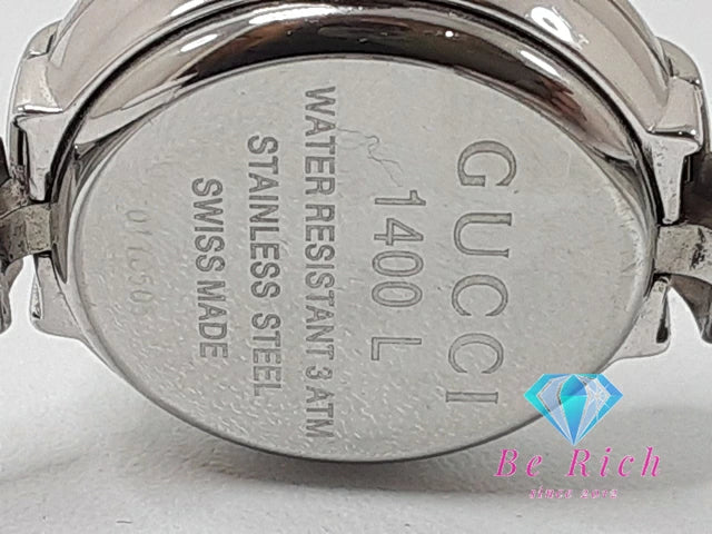 グッチ GUCCI レディース 腕時計 バングル ウォッチ 1400L ラウンド 黒 ブラック SS シルバー アナログ クォーツ QZ 【中古】【送料無料】 bt3332