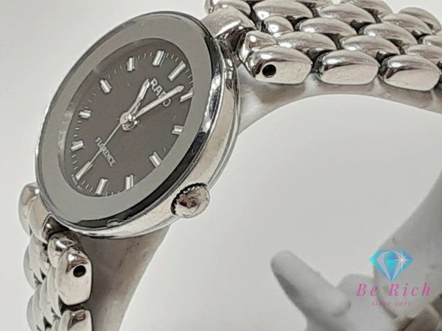 ラドー RADO フローレンス レディース 腕時計 318.3744.4 黒 ブラック シルバー SS ブレス アナログ クォーツ ウォッチ FLORENCE 【中古】【送料無料】 bt3334