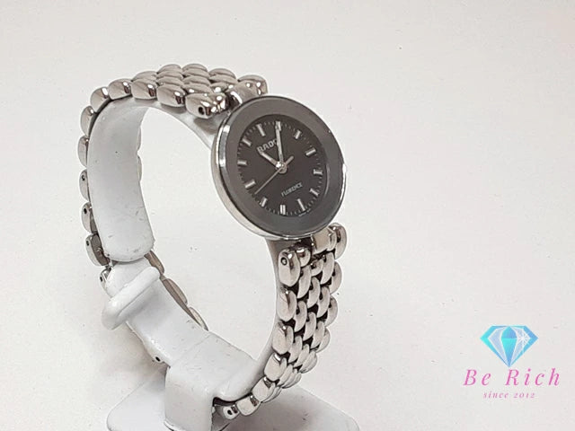 ラドー RADO フローレンス レディース 腕時計 318.3744.4 黒 ブラック シルバー SS ブレス アナログ クォーツ ウォッチ FLORENCE 【中古】【送料無料】 bt3334