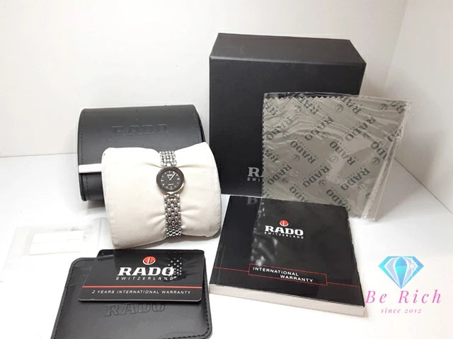 ラドー RADO フローレンス レディース 腕時計 318.3744.4 黒 ブラック シルバー SS ブレス アナログ クォーツ ウォッチ FLORENCE 【中古】【送料無料】 bt3334