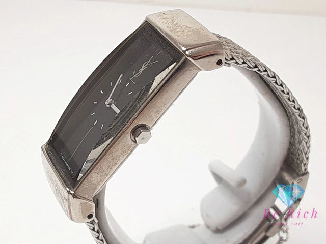 イヴ サンローラン YVES SAINT LAURENT レディース 腕時計 5421-H05569Y 黒 ブラック シルバー SS ブレス YSL ロゴ アナログ クォーツ QZ ウォッチ 【中古】【送料無料】 bt3336
