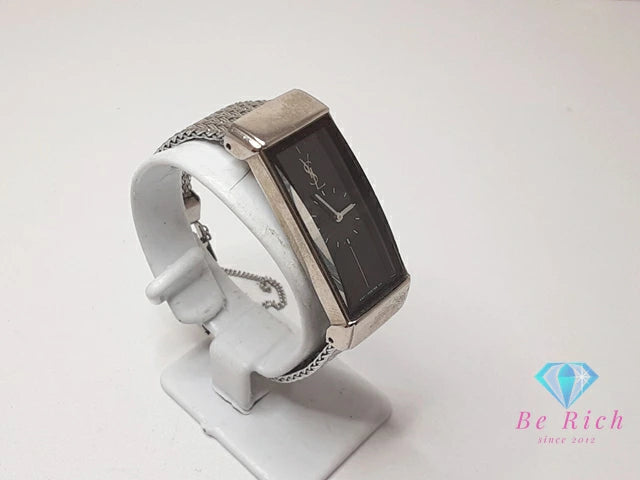 イヴ サンローラン YVES SAINT LAURENT レディース 腕時計 5421-H05569Y 黒 ブラック シルバー SS ブレス YSL ロゴ アナログ クォーツ QZ ウォッチ 【中古】【送料無料】 bt3336
