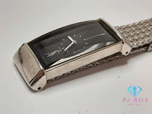イヴ サンローラン YVES SAINT LAURENT レディース 腕時計 5421-H05569Y 黒 ブラック シルバー SS ブレス YSL ロゴ アナログ クォーツ QZ ウォッチ 【中古】【送料無料】 bt3336