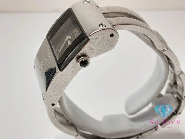 MCM エムシーエム レディース 腕時計 MC1185L 黒 ブラック シルバー SS ブレス ロゴ アナログ クォーツ QZ ウォッチ 【中古】【送料無料】 bt3337