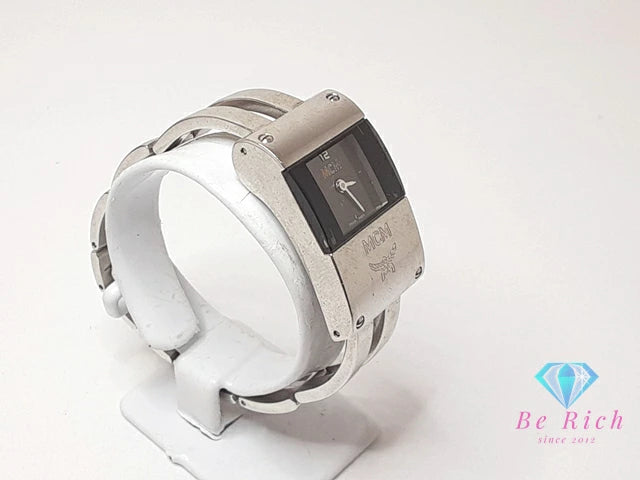 MCM エムシーエム レディース 腕時計 MC1185L 黒 ブラック シルバー SS ブレス ロゴ アナログ クォーツ QZ ウォッチ 【中古】【送料無料】 bt3337