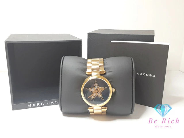 マークジェイコブス MARC JACOBS ドッティー レディース 腕時計 MJ3478 クリスタル スタッズ ＆ スター 緑 ディープ グリーン ゴールド SS GP ブレス アナログ クォーツ QZ ウォッチ Dotty   【中古】【送料無料】 bt3338