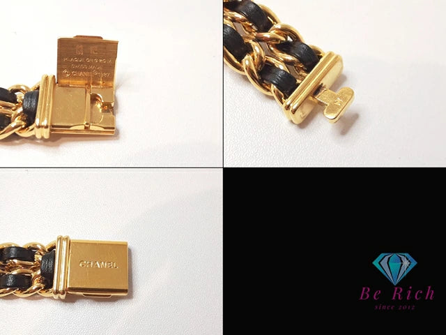 シャネル CHANEL プルミエール M H0001 レディース 腕時計 GP レザー 黒 ブラック ゴールド アナログ クォーツ QZ ウォッチ 【中古】【送料無料】 bt3341