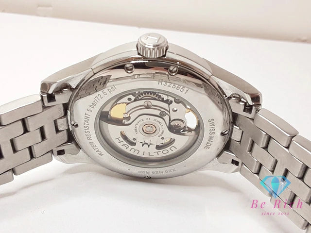 ハミルトン HAMILTON ジャズマスター ビューマチック オープンハート 自動巻き メンズ 腕時計 H325651 ブラック 黒 シルバー SS ブレス ロゴ アナログ オートマ AT ウォッチ Jazzmaster Viewmatic 【中古】【送料無料】 bt3343