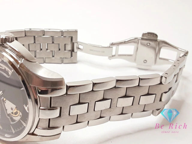 ハミルトン HAMILTON ジャズマスター ビューマチック オープンハート 自動巻き メンズ 腕時計 H325651 ブラック 黒 シルバー SS ブレス ロゴ アナログ オートマ AT ウォッチ Jazzmaster Viewmatic 【中古】【送料無料】 bt3343