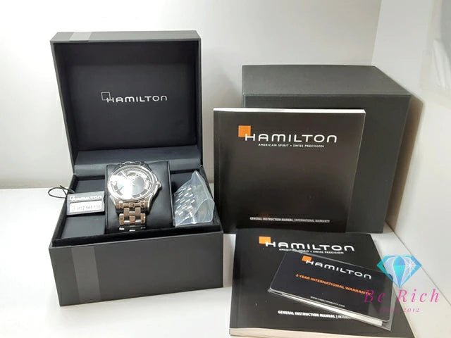 ハミルトン HAMILTON ジャズマスター ビューマチック オープンハート 自動巻き メンズ 腕時計 H325651 ブラック 黒 シルバー SS ブレス ロゴ アナログ オートマ AT ウォッチ Jazzmaster Viewmatic 【中古】【送料無料】 bt3343