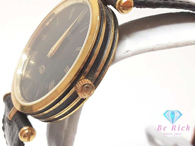 グッチ GUCCI メンズ 腕時計 黒 ブラック SS レザー アナログ クォーツ QZ ウォッチ アンティーク ヴィンテージ 【中古】【送料無料】 bt3345