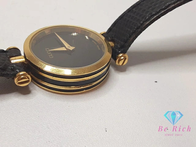 グッチ GUCCI メンズ 腕時計 黒 ブラック SS レザー アナログ クォーツ QZ ウォッチ アンティーク ヴィンテージ 【中古】【送料無料】 bt3345