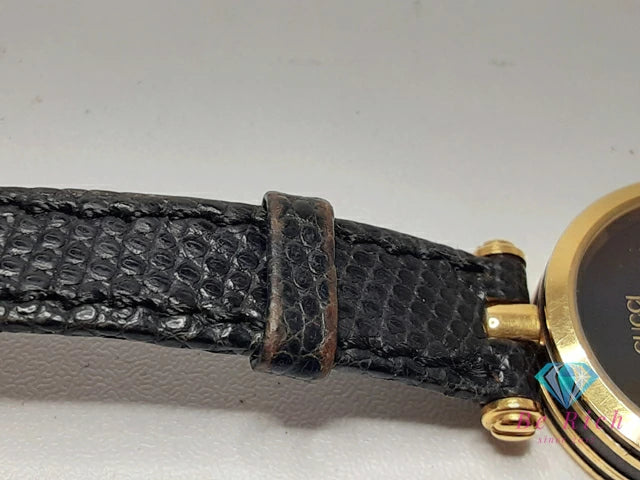グッチ GUCCI メンズ 腕時計 黒 ブラック SS レザー アナログ クォーツ QZ ウォッチ アンティーク ヴィンテージ 【中古】【送料無料】 bt3345