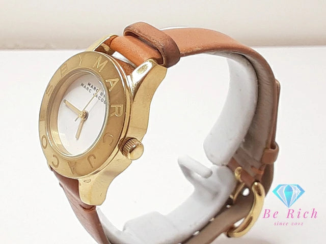 マーク バイ マークジェイコブス MARC BY MARC JACOBS レディース 腕時計 MBM1219 白 ホワイト ブラウン 茶 SS レザー ブレス アナログ クォーツ QZ ウォッチ   【中古】【送料無料】 bt3353