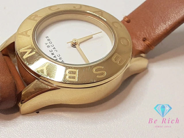 マーク バイ マークジェイコブス MARC BY MARC JACOBS レディース 腕時計 MBM1219 白 ホワイト ブラウン 茶 SS レザー ブレス アナログ クォーツ QZ ウォッチ   【中古】【送料無料】 bt3353