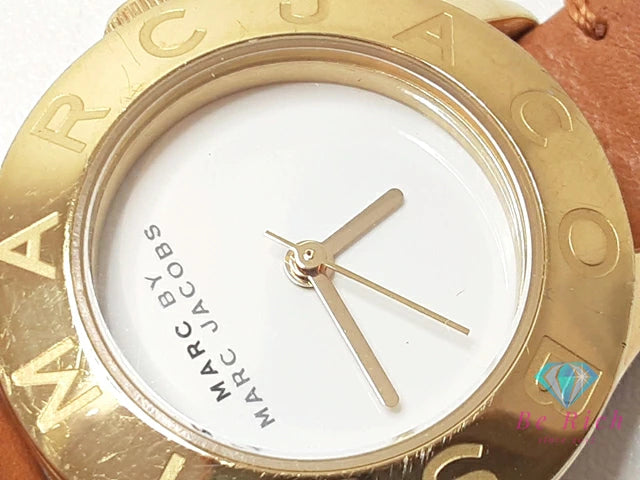 マーク バイ マークジェイコブス MARC BY MARC JACOBS レディース 腕時計 MBM1219 白 ホワイト ブラウン 茶 SS レザー ブレス アナログ クォーツ QZ ウォッチ   【中古】【送料無料】 bt3353