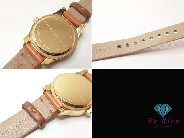 マーク バイ マークジェイコブス MARC BY MARC JACOBS レディース 腕時計 MBM1219 白 ホワイト ブラウン 茶 SS レザー ブレス アナログ クォーツ QZ ウォッチ   【中古】【送料無料】 bt3353