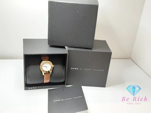 マーク バイ マークジェイコブス MARC BY MARC JACOBS レディース 腕時計 MBM1219 白 ホワイト ブラウン 茶 SS レザー ブレス アナログ クォーツ QZ ウォッチ   【中古】【送料無料】 bt3353