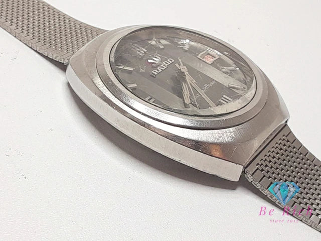 ラドー RADO マッターホルン 自動巻き メンズ 腕時計 デイト カットガラス シルバー SS ブレス アナログ オートマ AT ウォッチ ヴィンテージ アンティーク MATTERHORN  【中古】【送料無料】 bt3356