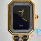シャネル CHANEL プルミエール M H0001 レディース 腕時計 GP レザー 黒 ブラック ゴールド アナログ クォーツ QZ ウォッチ 【中古】【送料無料】 bt3359