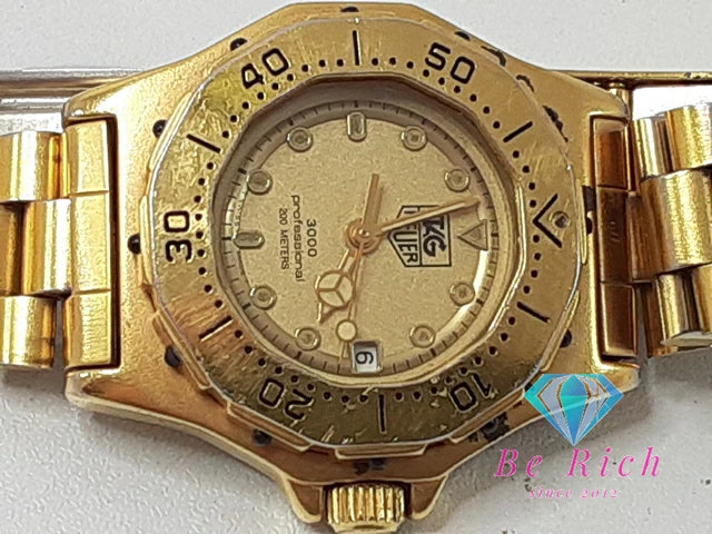 タグホイヤー TAG HEUER 3000 プロフェッショナル 200M レディース 腕時計 デイト 937.408 ゴールド SS GP ブレス アナログ クォーツ QZ ウォッチ Professional   【中古】【送料無料】 bt3361