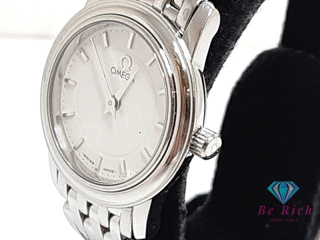 OH済 オメガ OMEGA デ ヴィル プレステージ レディース 腕時計 4570.31 白 ホワイト シルバー SS ブレス アナログ クオーツ QZ ウォッチ デビル De Ville Prestige 【中古】【送料無料】 bt3363