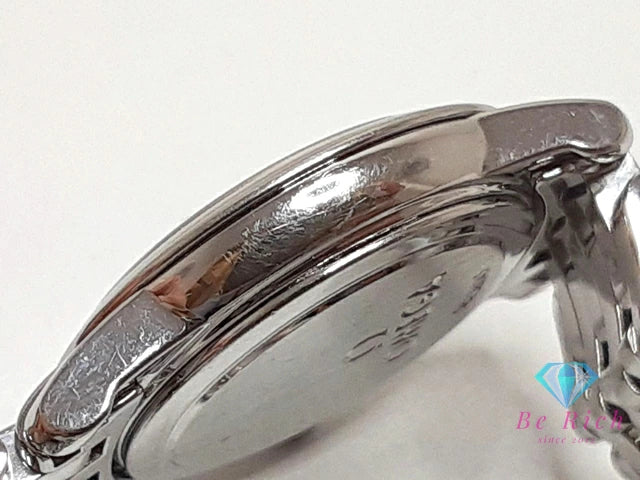 OH済 オメガ OMEGA デ ヴィル プレステージ レディース 腕時計 4570.31 白 ホワイト シルバー SS ブレス アナログ クオーツ QZ ウォッチ デビル De Ville Prestige 【中古】【送料無料】 bt3363