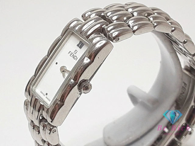 フェンディ FENDI オロロジ レディース 腕時計 660L スクエア 白 ホワイト シルバー SS ブレス アナログ クォーツ QZ ウォッチ  【中古】【送料無料】 bt3364